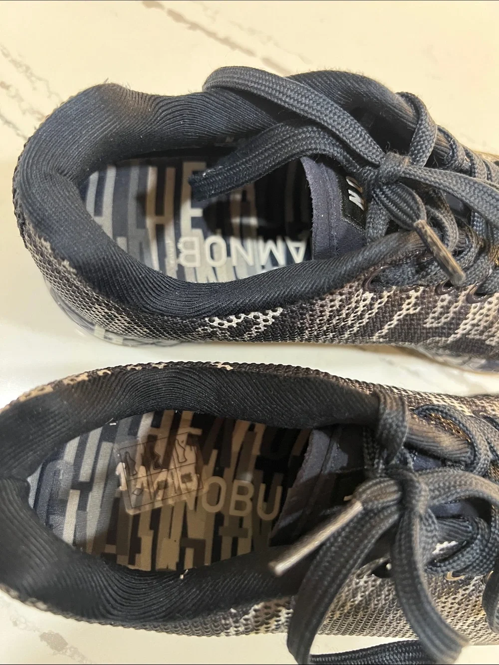 NOBULL Black and White Knit Training Shoes size W9
